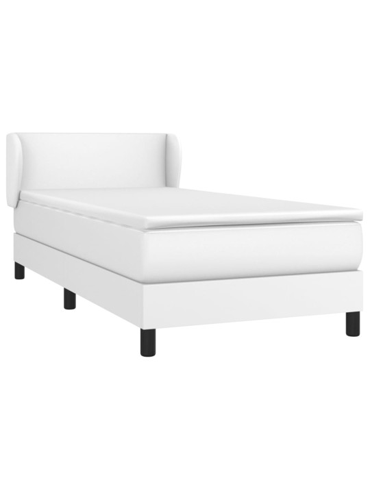 Box spring postel s matrací bílá 100x200 cm umělá kůže