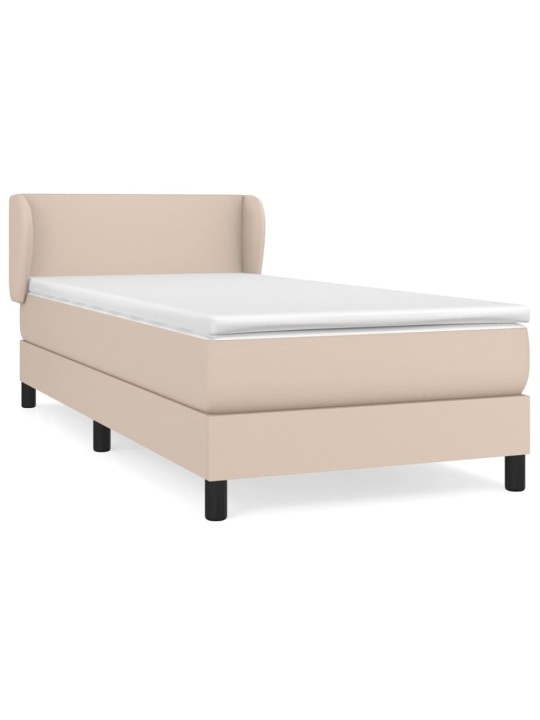Box spring postel s matrací cappuccino 100x200 cm umělá kůže