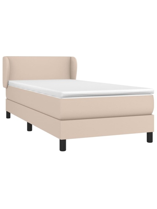 Box spring postel s matrací cappuccino 100x200 cm umělá kůže