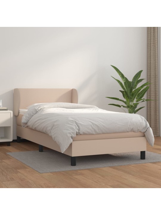 Box spring postel s matrací cappuccino 100x200 cm umělá kůže