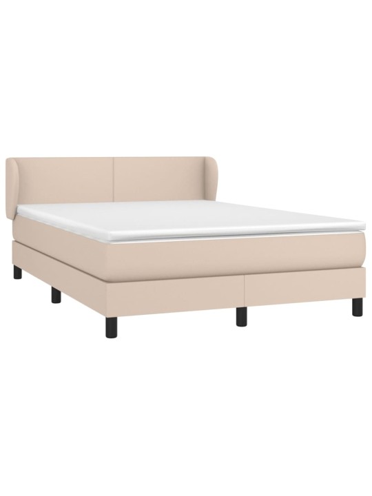Box spring postel s matrací cappuccino 140x190 cm umělá kůže