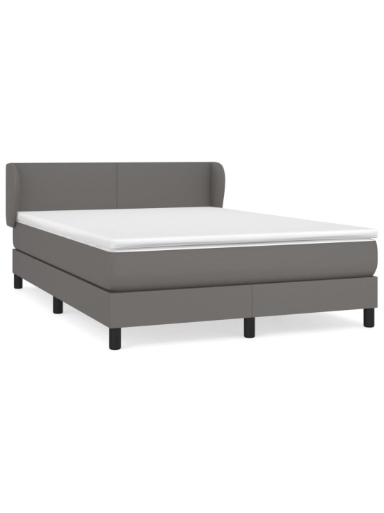Box spring postel s matrací šedá 140x200 cm umělá kůže