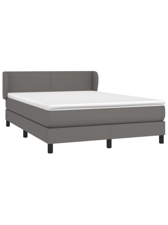 Box spring postel s matrací šedá 140x200 cm umělá kůže