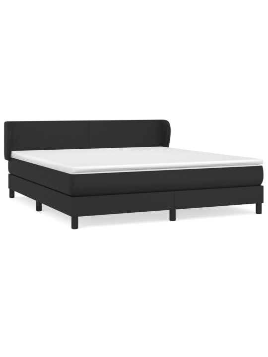 Box spring postel s matrací černá 160x200 cm umělá kůže
