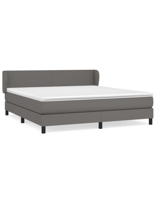 Box spring postel s matrací šedá 180x200 cm umělá kůže