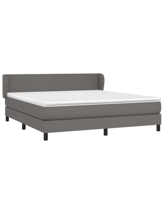 Box spring postel s matrací šedá 180x200 cm umělá kůže