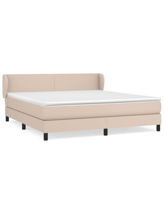 Box spring postel s matrací cappuccino 180 x 200 cm umělá kůže