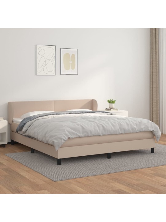 Box spring postel s matrací cappuccino 180 x 200 cm umělá kůže