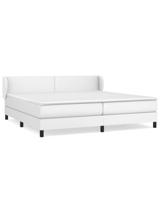 Box spring postel s matrací bílá 200x200 cm umělá kůže