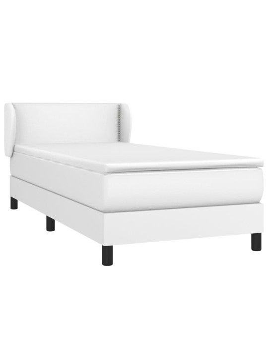 Box spring postel s matrací bílá 80 x 200 cm umělá kůže