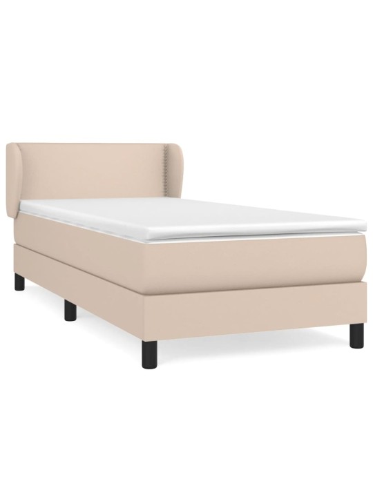 Box spring postel s matrací cappuccino 80 x 200 cm umělá kůže