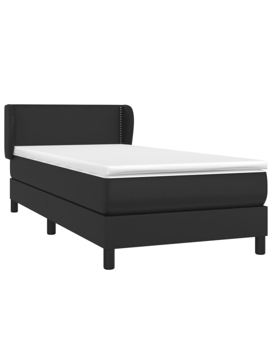 Box spring postel s matrací černá 100x200 cm umělá kůže