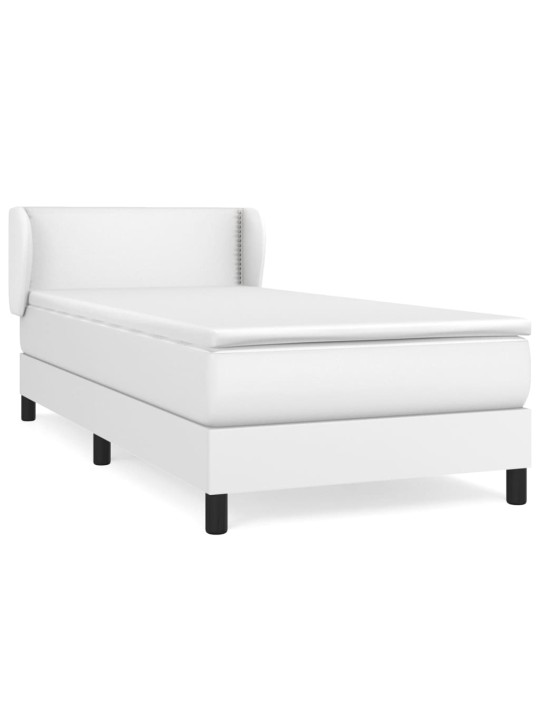 Box spring postel s matrací bílá 100x200 cm umělá kůže
