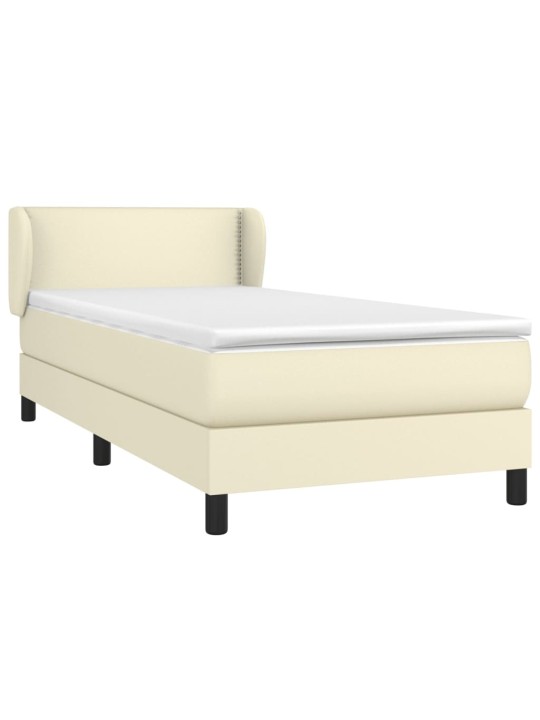 Box spring postel s matrací krémová 100x200 cm umělá kůže