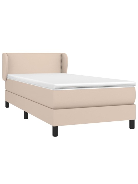 Box spring postel s matrací cappuccino 100x200 cm umělá kůže