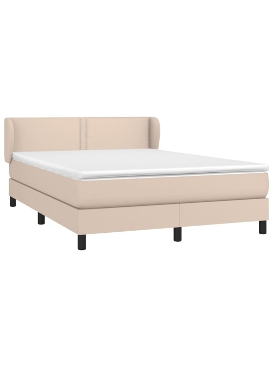 Box spring postel s matrací cappuccino 140x190 cm umělá kůže
