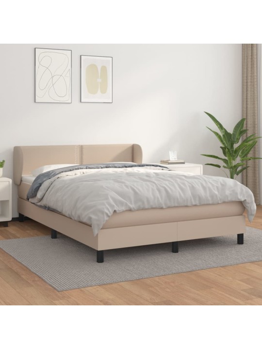 Box spring postel s matrací cappuccino 140x190 cm umělá kůže
