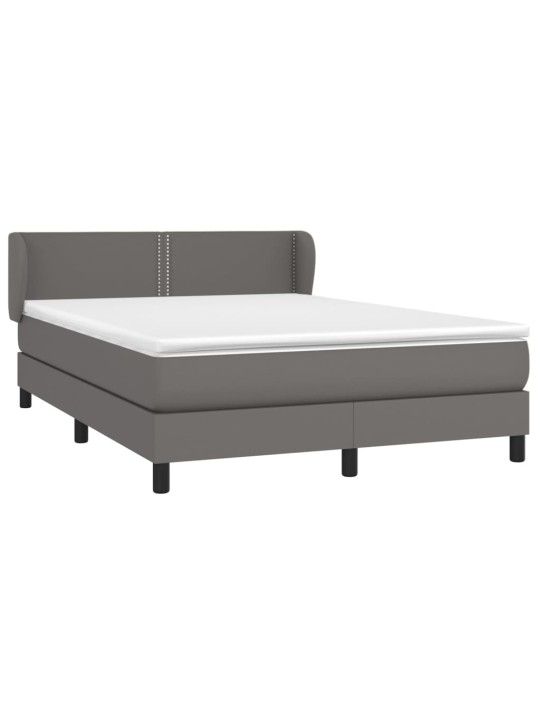 Box spring postel s matrací šedá 140x200 cm umělá kůže