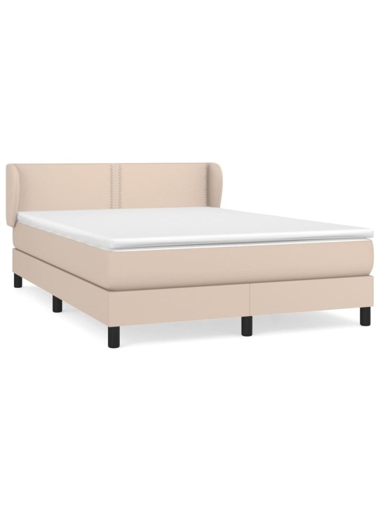 Box spring postel s matrací cappuccino 140x200 cm umělá kůže