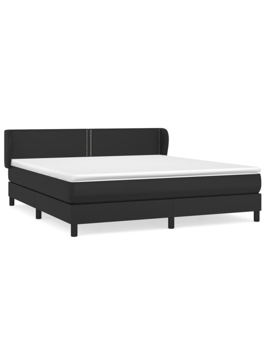 Box spring postel s matrací černá 160x200 cm umělá kůže