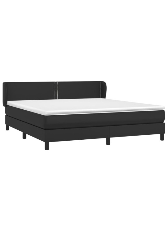 Box spring postel s matrací černá 160x200 cm umělá kůže