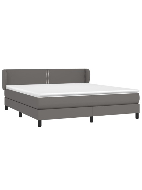 Box spring postel s matrací šedá 180x200 cm umělá kůže