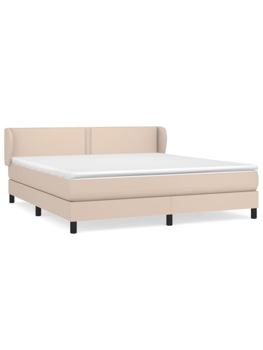 Box spring postel s matrací cappuccino 180 x 200 cm umělá kůže