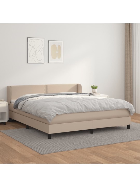 Box spring postel s matrací cappuccino 180 x 200 cm umělá kůže