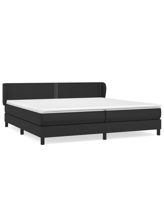 Box spring postel s matrací černá 200x200 cm umělá kůže