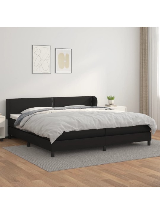 Box spring postel s matrací černá 200x200 cm umělá kůže