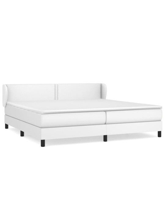 Box spring postel s matrací bílá 200x200 cm umělá kůže