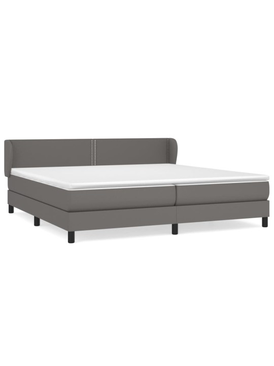 Box spring postel s matrací šedá 200x200 cm umělá kůže