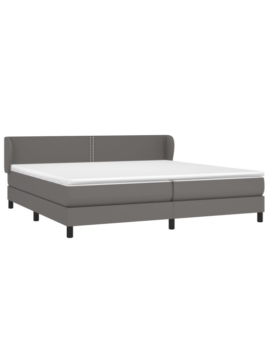 Box spring postel s matrací šedá 200x200 cm umělá kůže