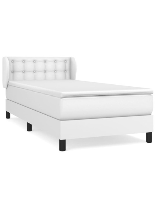 Box spring postel s matrací bílá 90x190 cm umělá kůže