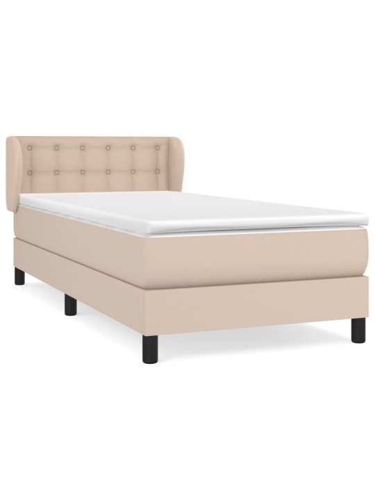 Box spring postel s matrací cappuccino 100x200 cm umělá kůže