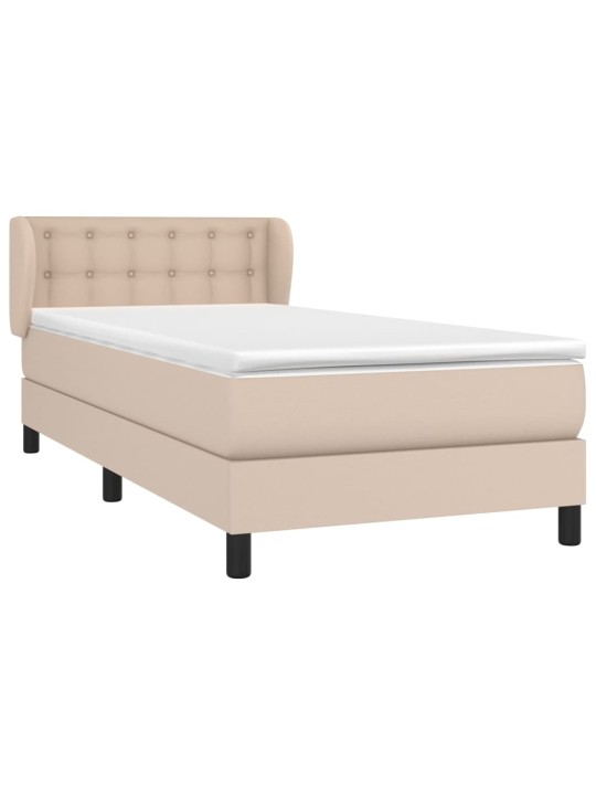 Box spring postel s matrací cappuccino 100x200 cm umělá kůže