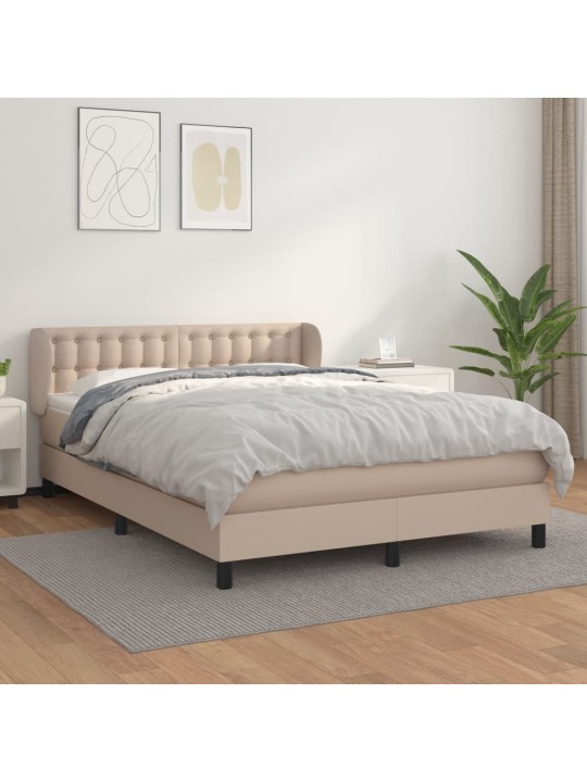 Box spring postel s matrací cappuccino 140x190 cm umělá kůže