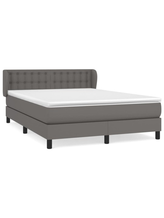 Box spring postel s matrací šedá 140x200 cm umělá kůže