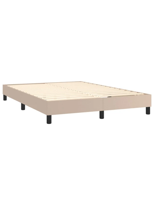 Box spring postel s matrací cappuccino 140x200 cm umělá kůže
