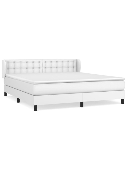 Box spring postel s matrací bílá 160x200 cm umělá kůže