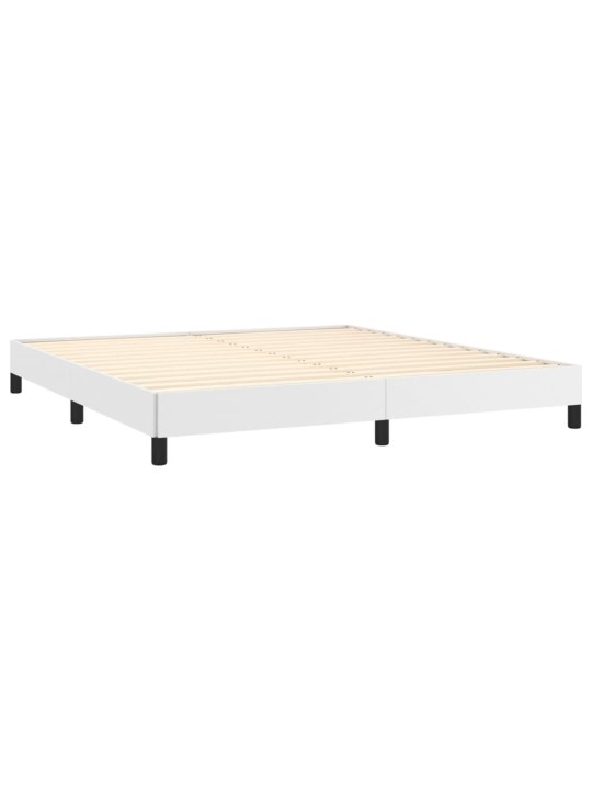 Box spring postel s matrací bílá 180x200 cm umělá kůže
