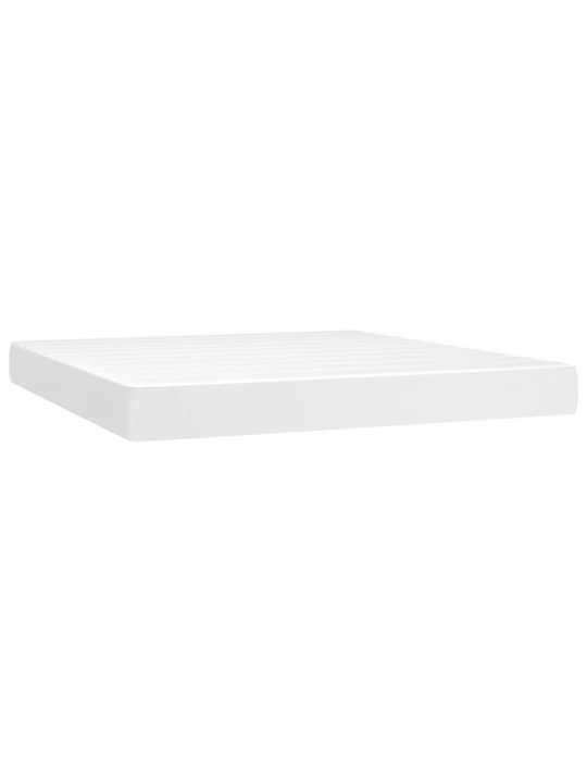 Box spring postel s matrací bílá 180x200 cm umělá kůže