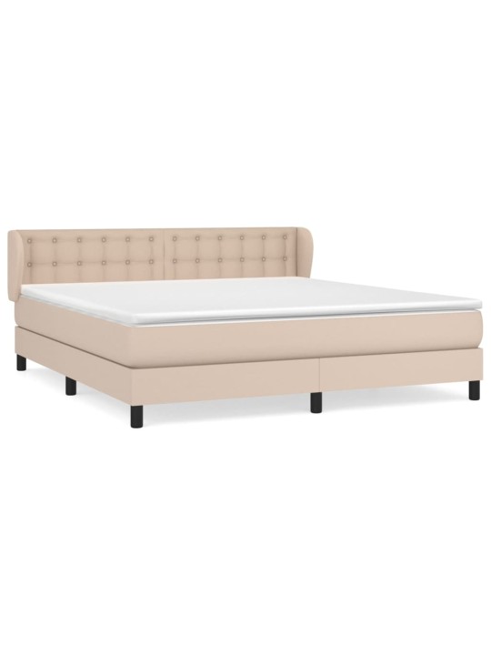 Box spring postel s matrací cappuccino 180 x 200 cm umělá kůže