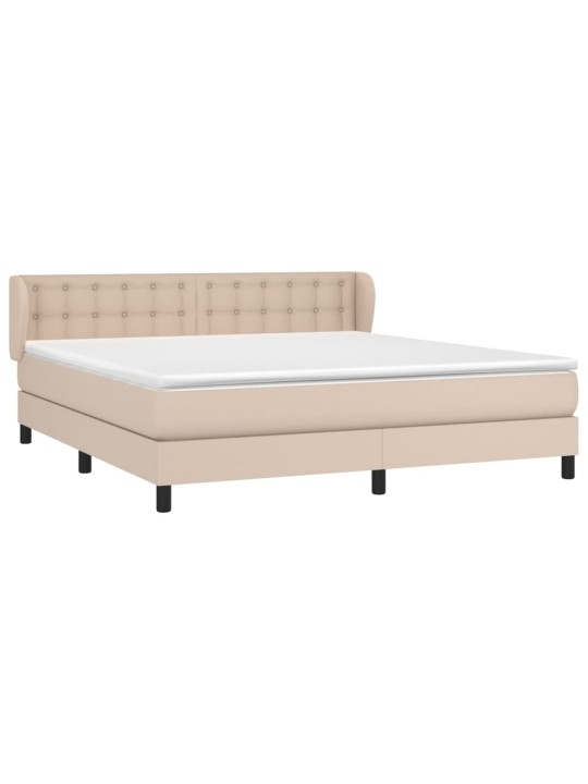 Box spring postel s matrací cappuccino 180 x 200 cm umělá kůže