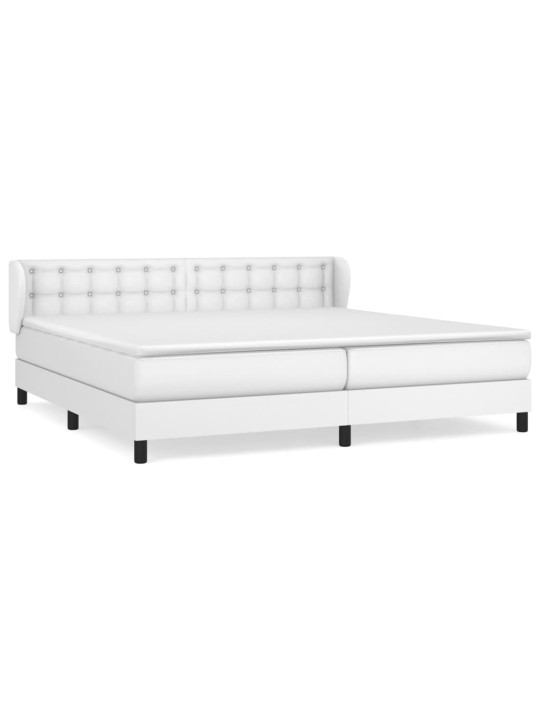 Box spring postel s matrací bílá 200x200 cm umělá kůže