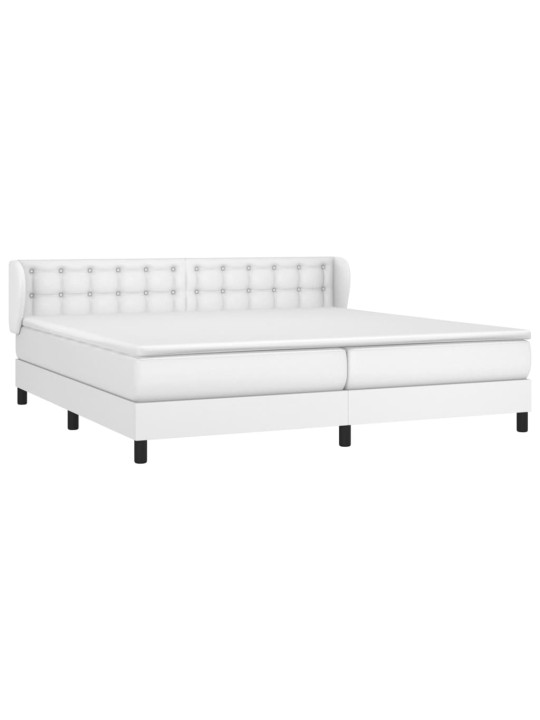 Box spring postel s matrací bílá 200x200 cm umělá kůže