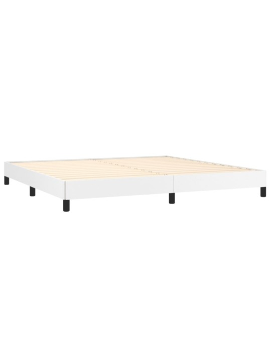 Box spring postel s matrací bílá 200x200 cm umělá kůže