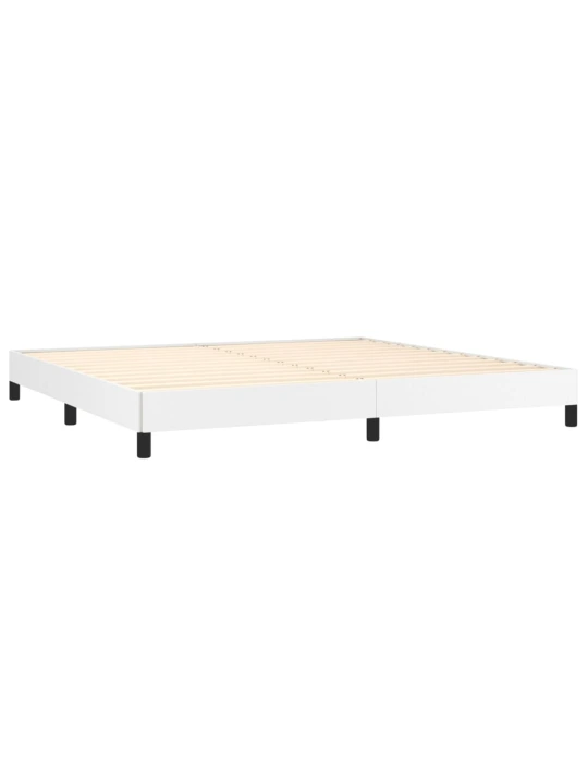 Box spring postel s matrací bílá 200x200 cm umělá kůže
