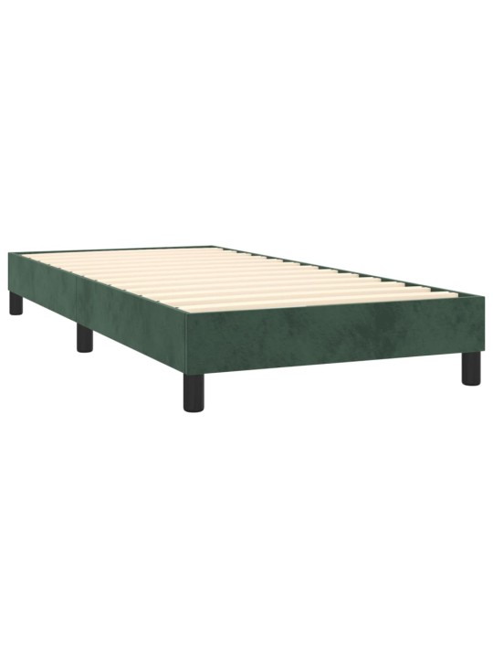 Box spring postel s matrací tmavě zelená 90x200 cm samet