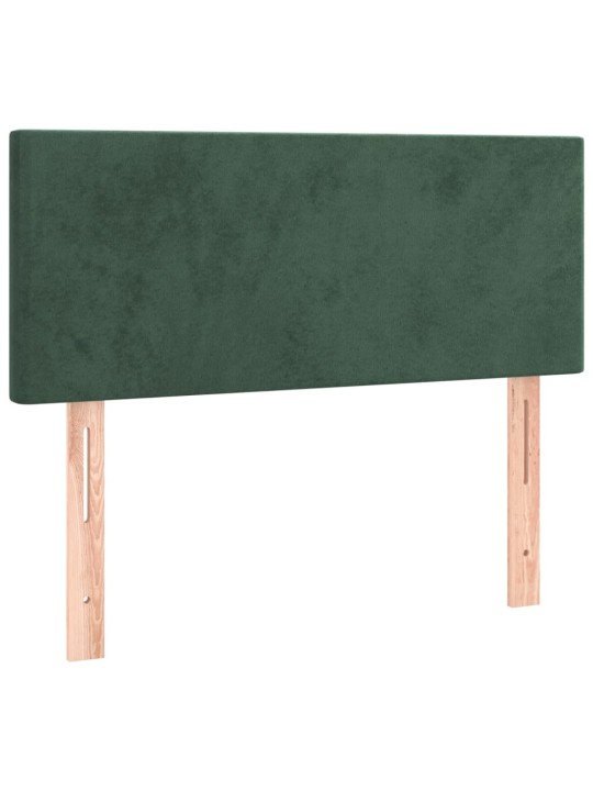 Box spring postel s matrací tmavě zelená 90x200 cm samet